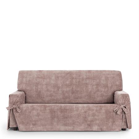 Housse de canapé 3 pl antitache avec des rubans rose  180 -230cm