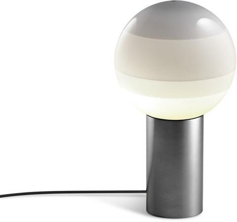 Lampe de bureau en métal et verre soufflé blanc et gris Dipping