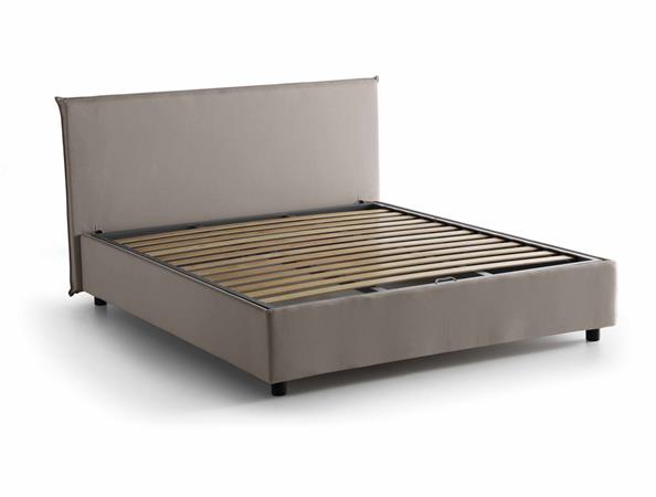Lit double en tissu tourterelle 140x200 cm