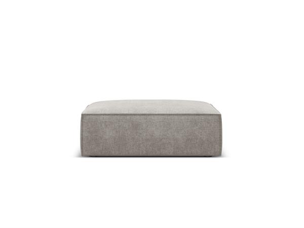 Pouf 1 place en tissu chenille gris clair