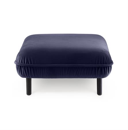 Pouf 1 place en velours bleu H38