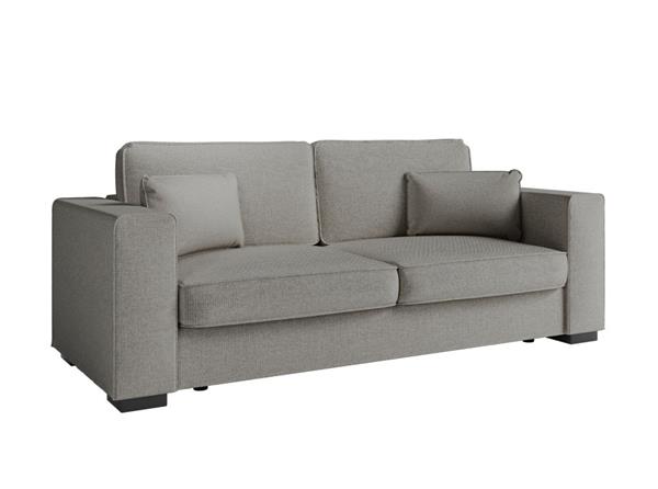Canapé droit fixe 3 places en tissu - Gris