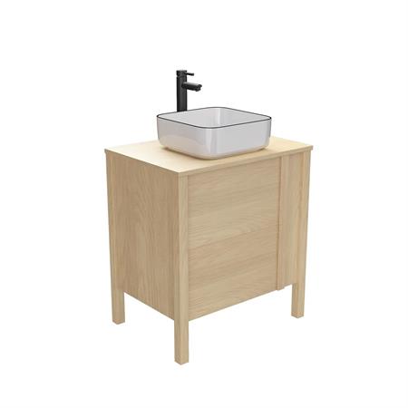 Meuble simple vasque 70cm chêne  porte lisse 