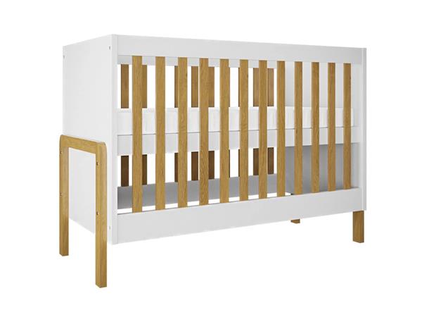 Lit bébé 60x120 Blanc et Chêne