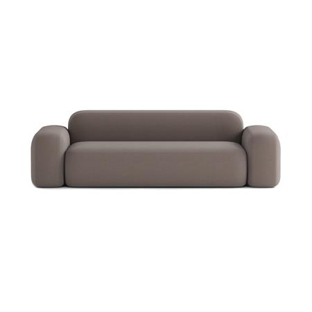 Canapé Droit Contemporain 3 Places en Tissu Marron