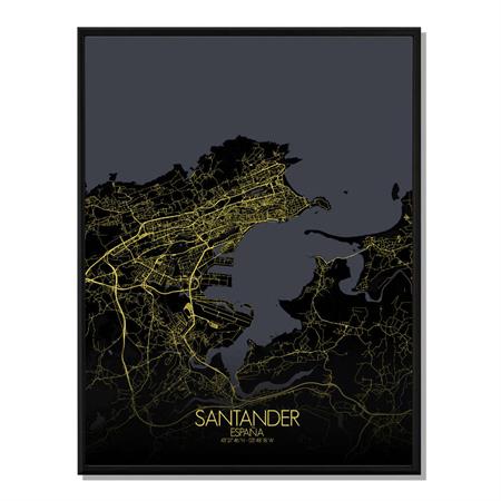 Affiche Santander Carte Nuit 40x50