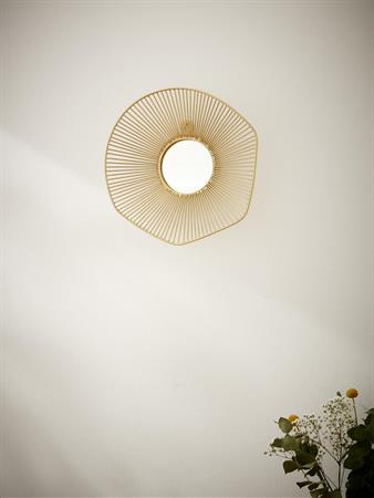 Miroir fleur métal doré