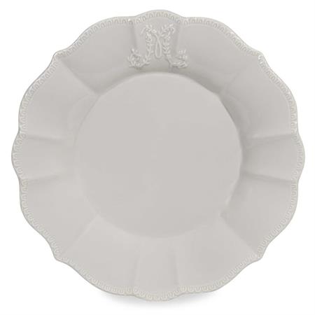 Assiette plate en faïence blanche Bourgeoisie