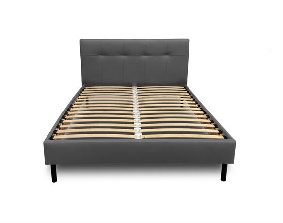 Structure de lit en Simili cuir 140x190 cm gris anthracite