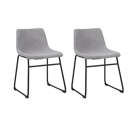 Lot de 2 chaises industriel tissu marron rétro pieds noirs