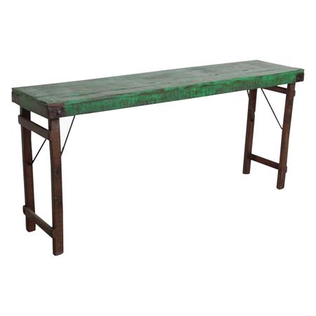 Console vintage en bois jaune