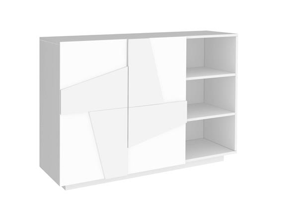 Buffet effet bois blanc brillant 121x38 cm