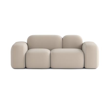 Canapé 2 Places en Tissu Beige