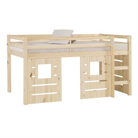 Pack lit mi-hauteur avec matelas bois massif 90x200 cm