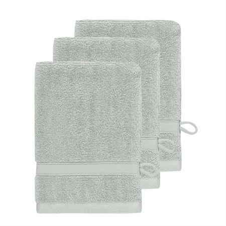 Lot de 3 gants de toilette 600 g/m²  gris perle 16x22 cm