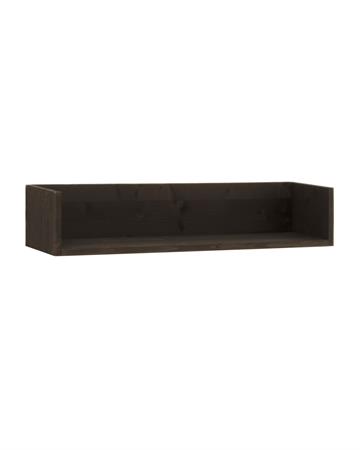 Étagère en bois massif ton noir de 120x16cm