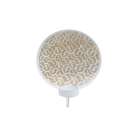 Porte-bougie décoratif en fer blanc et doré D17