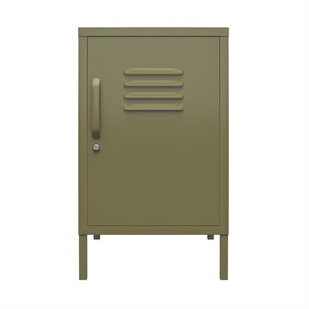 Table d'appoint avec 1 porte en métal vert olive