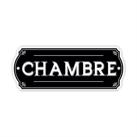 Plaque de porte chambre en métal 19x7