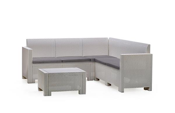 Set salon d'extérieur blanc 180x59 cm