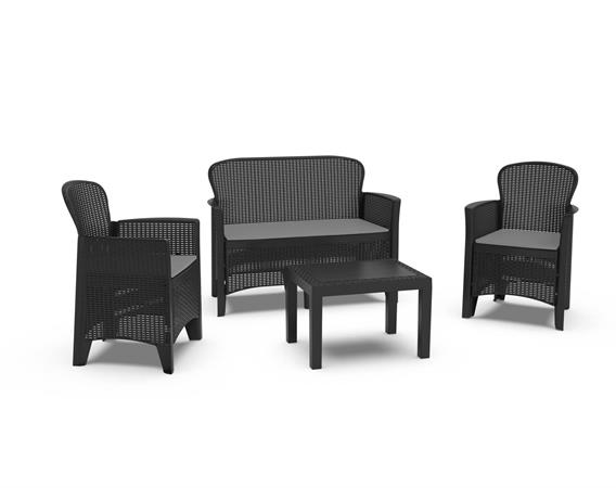 Ensemble de salon d'extérieur Alesandro Anthracite
