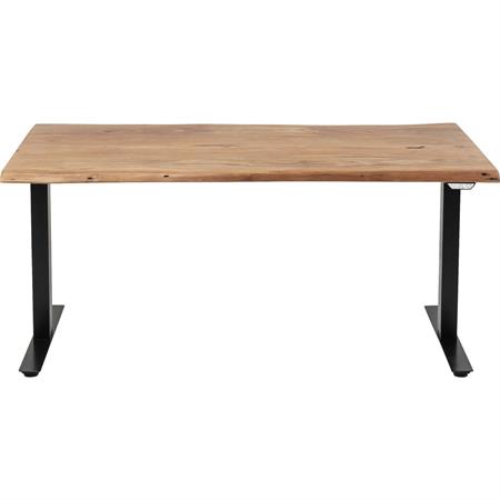 Bureau réglable assis-debout acacia brut et acier noir L160