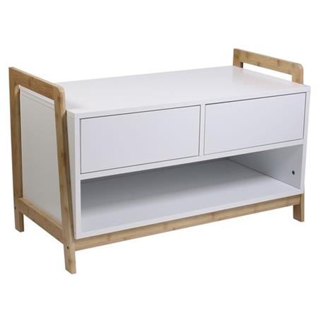Meuble de rangement bas scandinave blanc