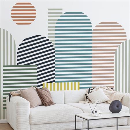 Papier Peint Panoramique L240xH270cm Multicolore Vintage