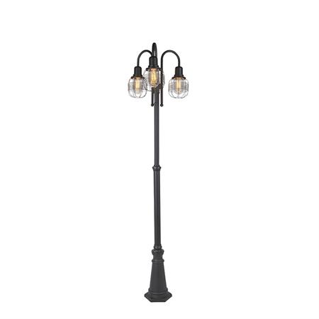 Lampadaire extérieur en aluminium noir