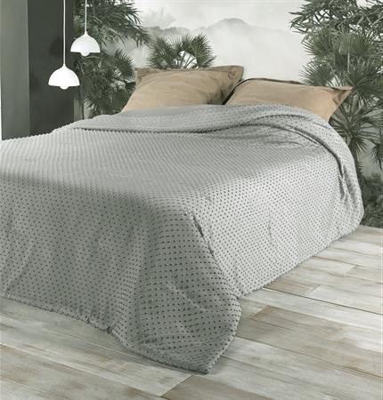 Dessus de lit polyester gris 230x250cm