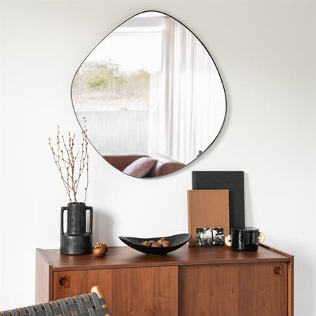 Miroir organique en métal noir 79x73