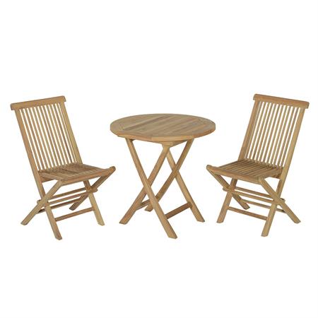 Salon de jardin 2 chaises en teck massif