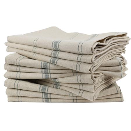 Lot de 12 Torchons en Lin Vert
