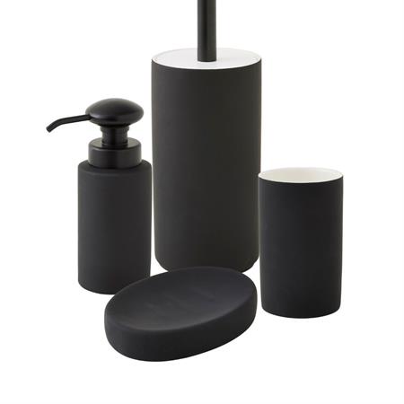 Set salle de bain uni 4 pièces céramique noir
