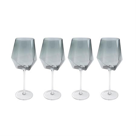 Lot de 4 - Verre à vin en verre fumé
