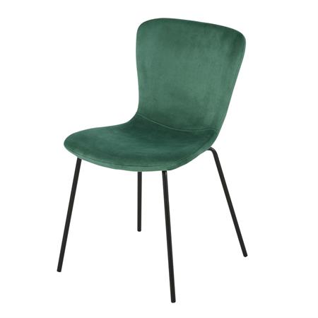 Chaise en velours vert sapin