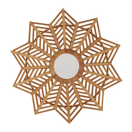 Miroir en bambou marron 65x3x65 cm