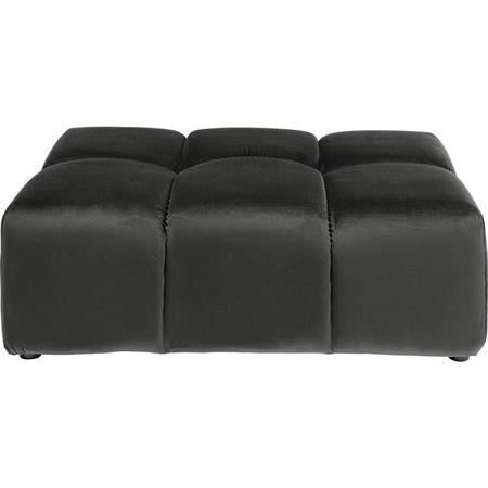 Pouf repose-pieds en velours gris