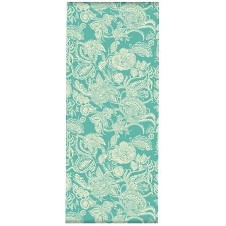 Toile outdoor pour transat / chilienne imprimé fleuri turquoise