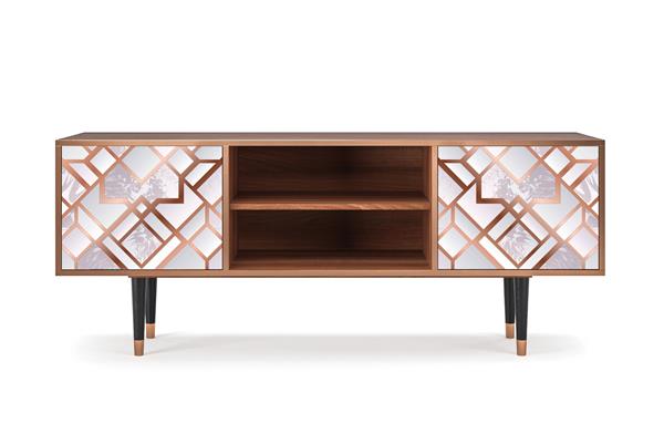 Meuble TV  rose clair 2 portes L 170 cm