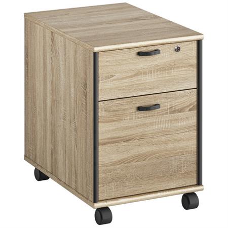 Caisson de bureau contemporain 2 tiroirs marron clair
