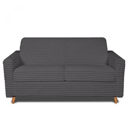 Canapé VIRGOLA convertible express matelas 16 cm sommier métal 120 cm velours ambience anthracite