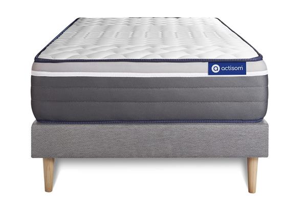Ensemble 80x190 cm sommier kit gris