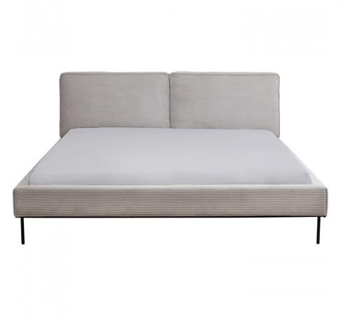 Lit 180x200 en polyester côtelé gris