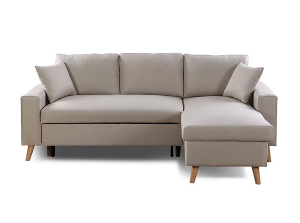 Canapé d'Angle Réversible et Convertible - Beige