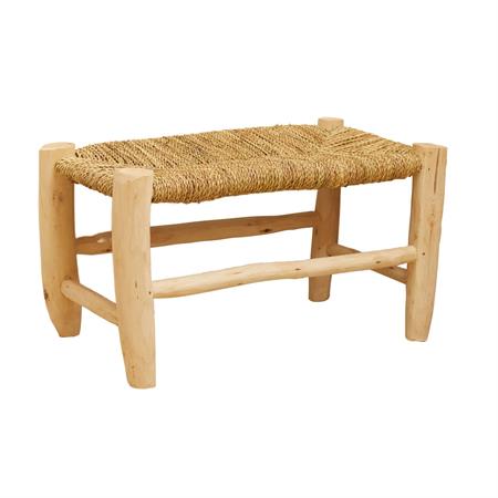 Banc marocain  tressage central bois naturel 60 cm