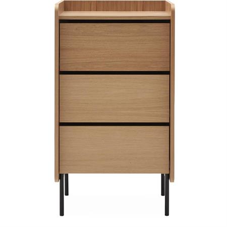 Commode 3 tiroirs avec pieds en métal noir