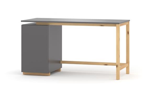 Bureau enfant en pin massif&MDF 120x60 gris foncé