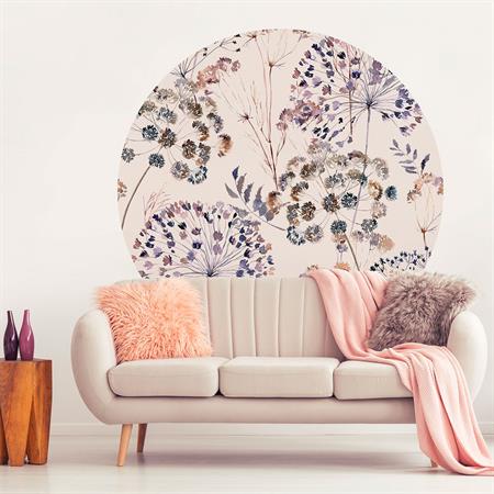 Papier Peint fresque fleurs champêtre vintage aquarelle clai 60x60cm