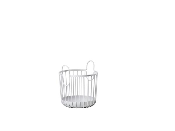 Panier en acier laqué gris clair